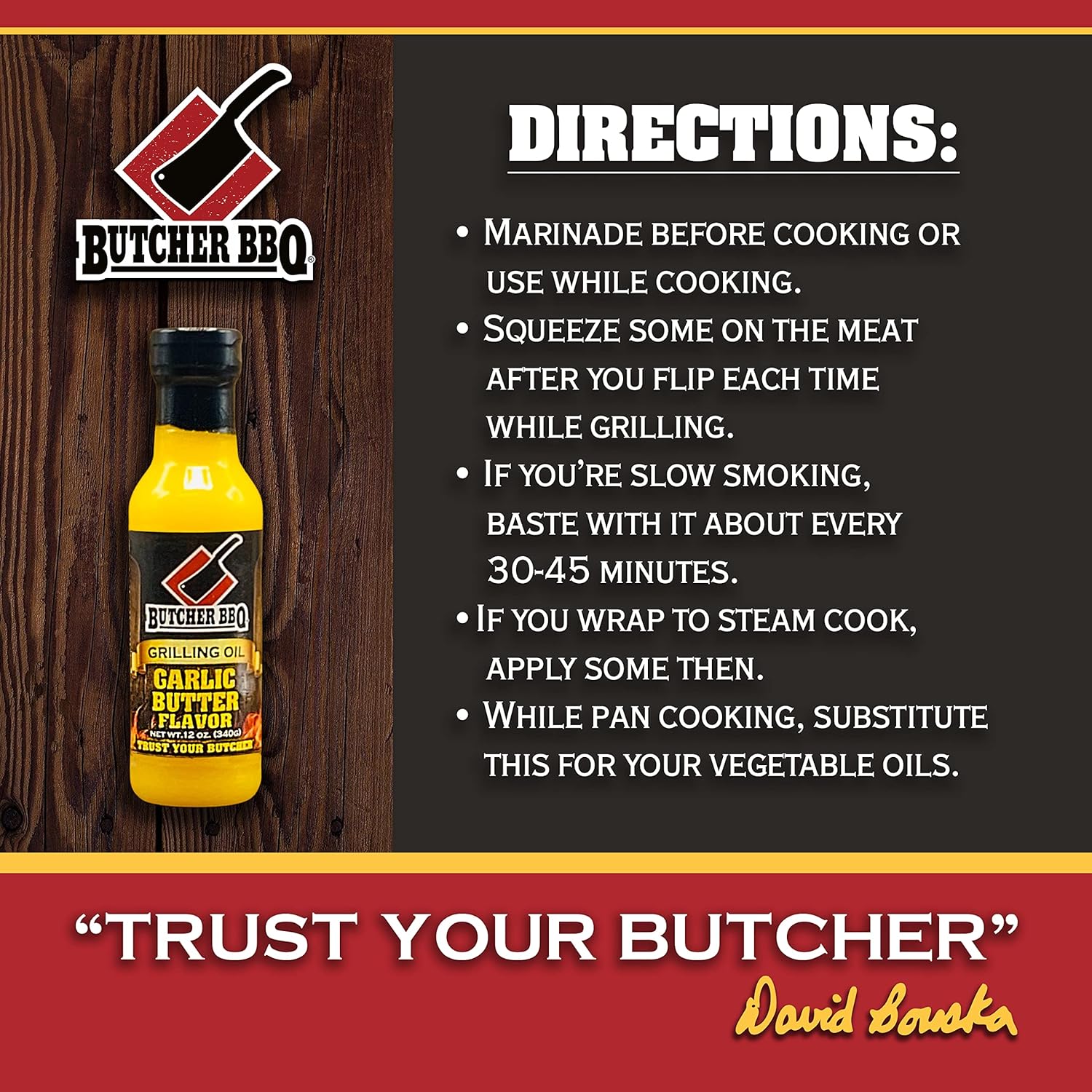 Butcher BBQ | Grilling Oil: Garlic Butter Flavor 12oz
